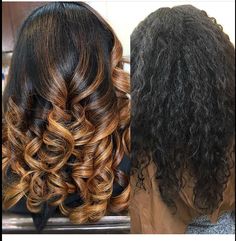 African American Hair Highlights, Balayage Silk Press, Caramel And Copper Highlights, Balyage Hair, Pressed Natural Hair, Hair Color Streaks, Manhattan Project