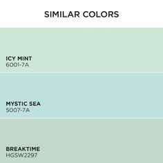 three shades of blue and green with the words similar colors in each color scheme on them