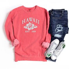 Looking for a cute versatile top to wear? Make sure to grab one of our Graphic Sweatshirts! This soft and comfortable shirt is the perfect top for any outfit. It can be paired with biker shorts, Jeans, or the classic stay at home sweats! This sweatshirt is true-to-size, so be sure to order your regular size! If you are looking for a more oversized look, make sure to size up. Pink Casual Sweatshirt For Summer, Casual Acid Wash Soft-washed Sweatshirt, Pink Casual Tops With Comfortable Fit, Casual Pink Tops With Comfortable Fit, Casual Cotton Summer Sweatshirt, Casual Cotton Sweatshirt For Summer, Summer Cotton Sweatshirt With Screen Print, Casual Acid Wash Cotton Sweatshirt, Casual Acid Wash Sweatshirt