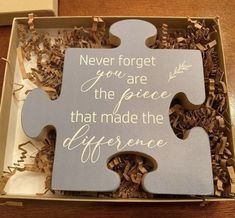 a puzzle piece with the words never forget you are the price that made the difference