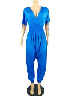 Product DetailsPattern Type: PlainNeckline: V-neckDetails: ElasticitySeason: FallMaterial: Polyester.SpandexFabric: High StretchSheer: NoFit Type: LooseLining: NoType: Natural Casual V-neck Stretch Jumpsuits And Rompers, Blue Elastane Jumpsuits And Rompers, Spring Stretch Jumpsuits And Rompers For Yoga, Spring Yoga Stretch Jumpsuits And Rompers, Stretch V-neck Jumpsuits And Rompers For Loungewear, Stretch Elastane Jumpsuits And Rompers For Summer, Summer Yoga Jumpsuits And Rompers In Elastane, Casual Jumpsuits And Rompers For Yoga In Spring, Casual V-neck Jumpsuits And Rompers For Party