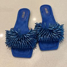 Brand New! 3 Colors Available Blue, Green, And Black Blue Synthetic Summer Sandals, Blue Flat Sandals For Summer, Blue Summer Sandals, Blue Summer Sandals For Vacation, Blue Sandals For Summer Vacation, Trendy Blue Sandals For Beach Season, Blue Summer Vacation Sandals, Blue Flat Sandals For Vacation, Trendy Blue Flat Sandals