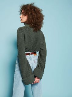 Go ahead. Treat yourself to something chic (and comfortable). Featuring a relaxed but flattering fit with ultra-slouchy sleeves, and the softest knit material you'll ever wear. Tuck it into your favorite jeans. Or maybe over pajamas. (We won't tell) (This one comes in Stoned Moss.) Alpaca Clothing, Funnel Neck Sweater, Alpaca Sweater, Funnel Neck, Go Ahead, Knitting Materials, Treat Yourself, Favorite Jeans, Soft Knits