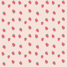 a pink background with strawberries on it