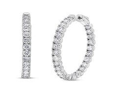 In and Out Diamond Hoop Earrings Diamond Hoops Earrings, Diamond Hoop Earrings, Matching Earrings, Timeless Pieces, Shop Earrings, Diamond Bracelet, Diamond Jewelry, Diamond Earrings, Inside Out