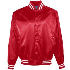 *Brand New Varsity Jacket *Made by highest quality Satin. *100% Polyester Laser Lining * Total 5 Pockets , 2 Front, 3 inside, 1 Mobile pocket. Satin Jacket, Satin Jackets, Greek Life, Polyester Satin, Mens Sportswear, Sportswear Women, Girls Long Sleeve, Red Leather Jacket