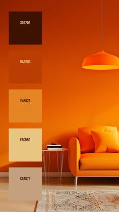 Colors:
3D1203
BA3D03
E48523
E8C580
C5A07E Minimalistic Interior Design, Minimalistic Living Room, White Side Table, Texture Contrast, Minimalistic Interior, Orange Sofa, Pendant Lampshade, Elegant Table Lamp