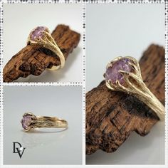 Pink Sapphire Engagement Ring, Twig Style Wedding Ring in Solid 14k Yellow Gold - Anniversary Jewelry - by DV Designs #WeddingRing #SapphireEngagement #ring #GoldSapphire #AniversaryRing #EngagementRing #DiamondRing #WhiteGold #LeavesAndTwig #VintageRing Recycled Gold Wedding Ring With Round Cut, Heirloom Style Recycled Gold Diamond Ring For Wedding, Fine Jewelry Diamond Ring In Recycled Gold For Wedding, Fine Jewelry Recycled Gold Diamond Wedding Ring, Round Cut Recycled Gold Jewelry For Weddings, Round Cut Jewelry In Recycled Gold For Weddings, Heirloom Anniversary Diamond Ring In Recycled Gold, Recycled Gold Round Cut Jewelry For Wedding, Wedding Birthstone Ring In Recycled Gold