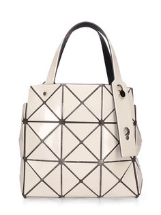 Height: 17cm Width: 17.5cm Depth: 6cm. Handle drop: 8cm. Double adjustable top handles Issey Miyake Women, Bao Bao Issey Miyake, Bao Bao, In Depth, Issey Miyake, Handle Bag, Blue Bags, White Bag, Geometric Design