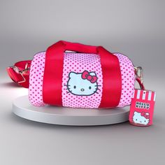 Nwt Hello Kitty Crossbody Bag Pink With Red Polka Dots And Red Strap/Handle