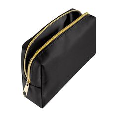 Spend less time searching for your things by keeping your everyday essentials in this simple and stylish black pouch. It features a sturdy gold zipper and a roomy interior to store keys, cards, meds, and more. Black Pouch, Make Up Pouch, Girls Black, Gold Zipper, Bag Organization, Everyday Essentials, Pouch Bag, Travel Size Products, Everyday Essentials Products