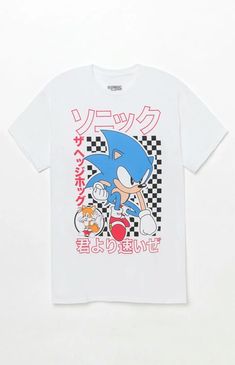 Sonic Clothes, Japanese Graphic Tee, Sonic Shirt, Sonic T Shirt, Sonic And Tails, Closet Y2k, Graphic Tees For Men, Men's Graphic Tees, Creative Clothes