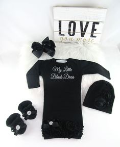 "GOWN IS SIZE NEWBORN TO 3 MONTHS IF YOU ORDER ANY 3 PIECE OUTFIT, PLEASE LET ME KNOW WHICH THREE PIECES YOU ARE WANTING IN THE BUYER NOTES AT CHECKOUT. THE BOW COMES ATTACHED TO A SOFT STRETCHY WIDE HEADBAND. LINK TO MY LITTLE BLACK DRESS IN A SHORT SLEEVE BODYSUIT OUTFIT https://www.etsy.com/listing/180641179/baby-girl-gift-newborn-baby-baby-gift-3?ref=shop_home_feat_3&frs=1 LINK TO MY LITTLE BLACK DRESS IN A LONG SLEEVE BODYSUIT OUTFIT https://www.etsy.com/listing/858075171/baby-girl-gift-new Short Sleeve Bodysuit Outfit, Girl Clothes Baby, Girl Coming Home Outfit, Bodysuit Outfit, Dress Baby Girl, Girls Coming Home Outfit, Newborn Girl Outfits, Body Suit Outfits, Wide Headband