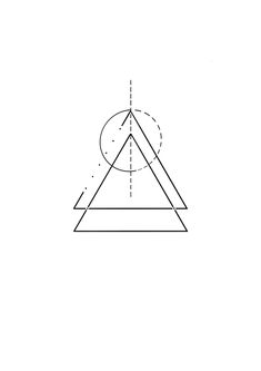 an image of a triangle that is in the middle of a circle with one point on it