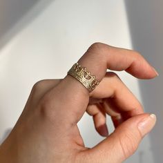 14KT yellow gold Fleur de Lis crown design ring. Pattern goes all the way around and does not have a sizing spacer bar in, however if you would like one, let us know before we cast. Wear this unique ring by itself or add an anniversary band to this. Sizes: 5, 6, 7, 8, 9 Width: 12mm Weight: 3.7g~ 4.4g Made in USA Made to order: please allow 7-10 business days prior to shipping Luxury Yellow Gold Rings With Crown Design, Luxury Crown Promise Ring, Luxury Crown Shaped Promise Ring, Luxury Crown-shaped Promise Ring, Luxury Gold Rings With Crown Design, Gold Ring With Crown Design, Gold Ring With Crown Design For Anniversary, Classic Gold Rings With Crown Design, Classic Gold Crown Jewelry