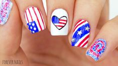 Fourth Of July Nails Easy 4th Of July Nail Designs! YouTube Fourth Of July Nails Easy, 4th Of July Nail, Tropical Vacation Nails, Fourth Of July Nails, Nail Art For Beginners, 4th Of July Nails, Shoulder Tattoos For Women