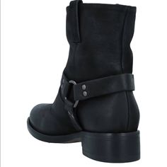 Eu Size 37. Perfectly Would Fit Us Size 6. Leather Made In Italy Black Rugged Leather Mid-calf Boots, Biker Style Ankle Moto Boots For Biker Events, Moto Style Ankle Boots For Biker Events, Moto Ankle Boots For Biker Events, Black Rugged Ankle Moto Boots, Rugged Black Ankle Moto Boots, Black Rugged Ankle-high Moto Boots, Rugged Ankle-high Black Moto Boots, Rugged Black Ankle-high Moto Boots