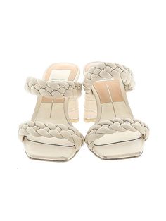 Dolce Vita Mule/Clog Size: 6 1/2 Shoes - used. No Fabric Content | Dolce Vita Mule/Clog: White Shoes - Size 6 1/2 Spring Cream Slip-on Clogs, Synthetic Mules With Wooden Block Heel, Cream Slip-on Clogs For Summer, Beige Synthetic Mules With Padded Heel, Cream Round Toe Clogs For Spring, Beige High Heel Synthetic Mules, Beige Open Heel Synthetic Mules, Beige Synthetic Open Heel Mules, Cream Closed Toe Clogs For Summer