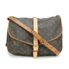 Louis Vuitton 'Saumur' Messenger Bag - Fashionably Yours Small Pen, Scarf Jewelry, Sneaker Collection, Canvas Leather, New Bag, Crossbody Strap, Leather Trims, Mini Bag, Bags Women