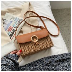 New Style! Perfect for summer! Material: Straw + High Quality PU Leather Size: 22cm wide x 13cm tall (8in x 5in) Designer Style ID: 8421 Elena Handbags Straw Woven Box Bag with Leather Flap Casual Square Phone Bag With Large Capacity, Casual Large Capacity Square Phone Bag, Casual Travel Bag With Rectangular Case, Casual Travel Bag With Rectangular Shape, Casual Rectangular Travel Bags, Trendy Brown Rectangular Box Bag, Trendy Rectangular Straw Bag With Adjustable Strap, Summer Brown Portable Straw Bag, Summer Portable Brown Straw Bag