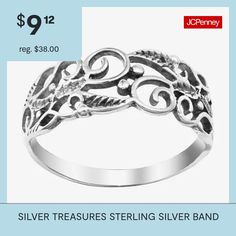 Ring Style: Bands, Stackable RingsFeatures: Nickel FreeMetal Color: WhiteCare: Wipe CleanMetal: Sterling SilverCountry of Origin: Imported Rings Bands, Ring Style, Color Ring, Sterling Silver Bands, Silver Band, Fashion Rings, Band Rings, Ring Size, Band