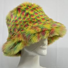 41964656230447 Multicolor Winter Bucket Hat, Multicolor Wide Brim Winter Hat, Yellow Brimmed Winter Hat, Warm Yellow Winter Hat, Rave Hat, Bucket Hats For Women, Rave Hats, Y2k Hat, Hat Y2k