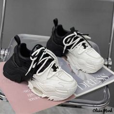 Olivia Mark - Elevated Platform Multicolor Athletic Shoes with Thick Soles Designer Sneakers Women, Shoe Basket, Women Platform Shoes, Dad Shoes, Casual Sneakers Women, Platform Heels Chunky, Sneakers Women, Beige Shoes, Comfortable Sneakers