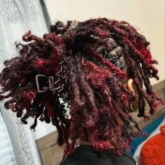 acc: @starmadelocs Red H, Dreadlock Hairstyles For Men, Beautiful Dreadlocks, Short Locs Hairstyles, Dreadlock Styles, Dyed Hair Inspiration, Cute Box Braids Hairstyles, Dyed Natural Hair, Pretty Braided Hairstyles