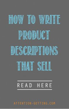 the title for how to write product descriptions that sell