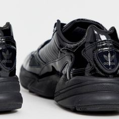 Black Adidas Black Leather Sneakers With Translucent Outsole, Black Patent Leather Sneakers For Streetwear, Black Patent Leather Sneakers With Round Toe, Modern Black Patent Leather Sneakers, Adidas Black Sneakers With Branded Heel Counter, James Harden Shoes, Pink And White Adidas, Adidas Iniki Runner, Adidas Nmd R1 Black