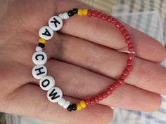 Lightning MaQueen Bracelet Movie Bracelet Ideas, Disney Braclets Ideas, Disney Friendship Bracelet Diy, Lightning Mcqueen Friendship Bracelet, Disney Inspired Clay Bead Bracelet, Lightning Mcqueen Bracelet, Formula 1 Friendship Bracelet, Formula One Friendship Bracelet, Disney Bracelet Ideas