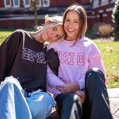 This trendy & unique Western Gildan Sorority embroidered crewneck sweatshirt is sure to stand out on any campus! Grab one for you, your big/little, or a group of sisters Picture Details Pictures: ⭑ #1-3: Brown sweatshirt, Light Pink thread option (GPHI - Gamma Phi Beta) & Light Pink sweatshirt, Sunset thread option (CHI O - Chi Omega) ⭑ #4: Brown sweatshirt, Light Pink thread option (CHI O - Chi Omega) Care Instructions ⭑ Wash inside out on cold & air dry for best results ⭑ Do not dry clean ⭑ Li Oversized School Spirit Sweatshirt For Campus, Varsity Style Sweatshirt With Letter Embroidery For Campus, Varsity Style Letter Embroidery Sweatshirt For Campus, Varsity Sweatshirt With Letter Embroidery For Campus, Long Sleeve School Spirit Sweatshirt For Campus, Varsity Letter Embroidery Sweatshirt For Campus, Fall School Spirit Sweatshirt With Embroidered Graphics, Varsity Sweatshirt For Campus Fall Season, Pink College Sweater For Fall