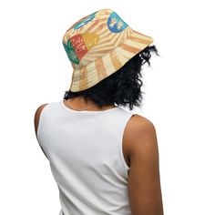 Bring out your inner Cali girl with this reversible bucket hat! Our custom made to order bucket hat is the perfect way to keep your hair back and sun off your face in any summer activity. The mid century modern vintage design features a colorful retro sunburst with Cali Girl print on one side, and our iconic surfer girl with surfboard design on the other. Made from a breathable linen-feel material -- lightweight yet moisture-wicking -- so you’ll stay dry even when the sun is hot. Flip it over for a statement-worthy retro sunburst design in fun colors like orange, blue, and yellow. Whether you’re a beach bum or an urban explorer, this Retro Vintage Surfer Cali Girl Reversible Bucket Hat was made just for you!Key Features• 100% polyester• Fabric weight: 8.1 oz/yd² (275 g/m²)• Moisture-wickin Girl With Surfboard, Urban Explorer, Surfboard Design, Reversible Bucket Hat, Summer Activity, Cali Girl, Hair Back, Surfer Girl, Girls Prints