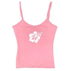 Aesthetic tank top with a black hibiscus flower on the front - boogzel clothing Y2k Tank Top For Spring Beach Outings, Y2k Tank Top For Beach, Y2k Tank Top For The Beach, Y2k Camisole Tank Top For Beach, Y2k Style Tank Top For The Beach, Y2k Sleeveless Tank Top For Vacation, Y2k Style Sleeveless Tank Top For Vacation, Fitted Casual Camisole For Beach Season, Y2k Summer Vacation Tank Top