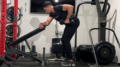 a man is working out in the gym