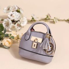 (1) Mini Tote Bag Keychain Coin Purse Pu Leather For Women Mini Pouch Zipper Gray Mini Tote New In Bag Can Be Used As A Small Bag Charm Can Be Added To Your Coach Michael Kors Kate Spade And More ! Tote Bag Keychain, Bag Keychain, Brown Satchel, Mini Pouch, Hippie Bags, Barrel Bag, Mini Pouches, Mini Tote Bag, Mini Purse