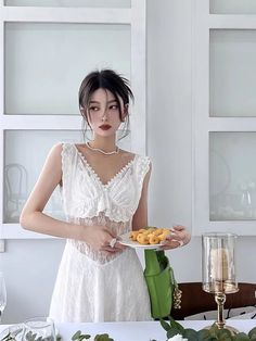 Tavimart White Hollow Out Sleeveless Lace Dress Women Summer Elegant Slim Waist A-line Long Dress Vestidos White Sleeveless Dress With Lace Trim, A Line Long Dress, Sleeveless Lace Dress, Summer Elegant, Dress Women Elegant, Custom Made Clothing, Elegant Party, Prom Party Dresses, Slim Waist