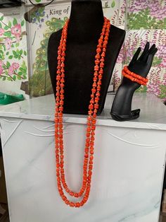 Beautiful Luxury Original Coral beads that makes you look unique. Beaded Rondelle Necklaces For Wedding, Wedding Jewelry With 108 Beads, Beaded Rondelle Jewelry For Wedding, Coral Beaded Necklaces For Wedding, Spiritual Faceted Beads For Wedding, Spiritual Wedding Faceted Beads, Red Hand-strung Necklace For Wedding, Wedding Beaded Necklaces With 8mm Beads, Wedding Beaded Necklace With Rondelle Faceted Beads