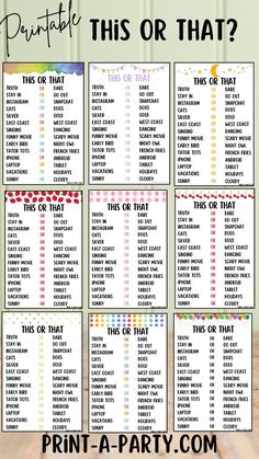 printable party game for kids to play with