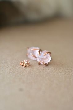 Raw rose quartz crystals set in my 14k rose gold fill earrings. Light, baby pink earrings have the perfect pairing of rose colors. These are SO sparkly and special. I love them as women's minimalist jewelry because they are so elegantly simple. One of a kind (OOAK) Christmas gifts for all types of ladies. Ready to ship worldwide in under 3 days. Gift giving ideas: Taurus zodiac, May Birthstone earrings, crystal anniversary jewelry, bridal jewelry, Birthday earrings for wife, girlfriend, sister, Rose Gold Rose Quartz Jewelry Perfect For Gifts, Rose Gold Rose Quartz Jewelry Gift, Dainty Rose Quartz Jewelry In Rose Gold, Rose Gold Jewelry With Rose Quartz For Gift, Delicate Rose Gold Earrings For Mother's Day, Rose Gold Rose Quartz Jewelry For Anniversary, 14k Rose Gold Jewelry For Gift, Rose Gold Jewelry With Matching Earrings For Mother's Day, 14k Rose Gold Earrings As Gift