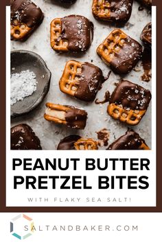 peanut butter pretzel bites with flaky sea salt are the perfect snack