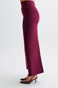 Elegant Wide Leg Bottoms For Semi-formal Occasions, High-waist Fitted Maxi Skirt For Formal Occasions, Fitted High Waist Maxi Skirt For Formal Occasions, Formal High Waist Fitted Maxi Skirt, Formal High-waist Fitted Maxi Skirt, Maxi Length Bottoms For Party, Formal High Waist Stretch Maxi Skirt, High Waist Stretch Maxi Skirt For Formal Occasions, Elegant Tailored Dress Pants For Party