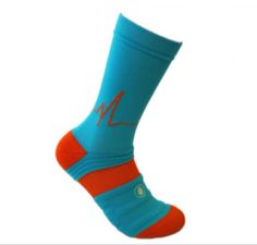 Bamboo Athletic Sport Pro Crew Socks in Blue & Orange - Colmena Comfortable Blue Training Socks, Blue Anti-odor Functional Socks, Blue Anti-odor Sporty Socks, Blue Breathable Running Socks, Comfortable Blue Sports Socks, Blue Anti-odor Socks For Running, Blue Anti-odor Sports Socks, Blue Anti-odor Running Socks, Functional Blue Socks For Training