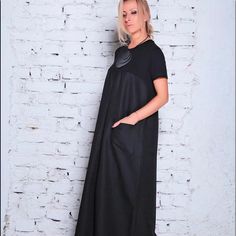 Black Maxi Dress, Plus Size Maxi Dress, Black Linen Maxi Dress Short Sleeved Maxi Dress In Linen With Soft Jersey Top: |Masumi| Garment Features: Maxi Dress In A Clean, Minimalistic A-Line Silhouette Crew Neckline Short Sleeved Sleeves And Top Made From Soft Jersey Strap Back Detail With A Single Pressed Box Pleat Made From Quality Linen Fabric Black Casual Maxi Dress For Work, Black Short Sleeve Maxi Dress For Work, Chic Black Short Sleeve Maxi Dress, Black Maxi Dress For Work, Black Casual Midi Dress For Evening, Casual Black Midi Dress For Evening, Maxi Linen Dress, Sleeved Maxi Dress, Maxi Dress Short