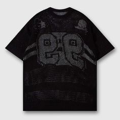 Features: Unisex Detailed craftsmanship Black mesh '99' jersey design Crew neck Soft and breathable Material: 96% Knitting Costume Bags, Outwear Coat, Overalls Pants, Floral Print Shirt, Baseball Jacket, Jersey Design, Football Jersey, Casual Sets, Jersey Tee