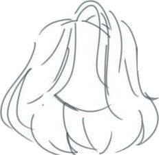 a drawing of a woman's head with long hair