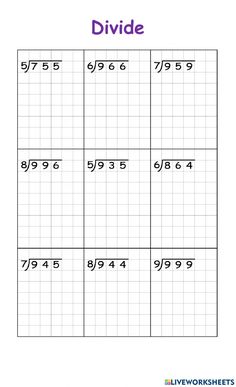 the worksheet for dividing numbers from 1 to 10