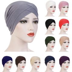 Welcome to my shop Specification:     100% brand new and high quality     Quantity: 12PC     Soft material makes you very comfortable     Perfect for daily wear and easy to take off or wear     Unique design makes you more charm and attractive     Great gift for women/lady     Gender: Women     Item type:hat     Style: Casual     Material:Polyester     Package include: 12PC Hat Head Turban, Chemo Beanies, Chemo Hair, Hijab Caps, Chemo Headwear, Chemo Caps, Muslim Women Hijab, Turban Headwrap, Chemo Hat