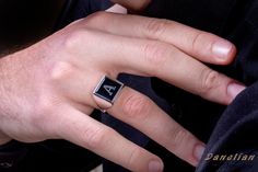 CUSTOM Letter Signet Ring ✪ Solid Gold Ring ✪ Monogram Gold Ring ✪ Solid Gold Signet, Man Gold Ring ✪ Solid Gold 14k/18k Man Signet Ring - black stone ring Gift for Him ✪ black gemstone ring, 9k ring, 14k ring, 18k ring ❏ LEAVE us your NOTE with the desired LETTER on purchase or send us your message ❏ ✪ Ring size and letter selection as preferred, as it is custom created for you. ✪ ON SALE 15% OFF USE COUPON on checkout: SUMMER15 🎁 USE IT FOR YOUR PURCHASE NOW Square ring shape. More styles ava Elegant Black Rings With Initials, Classic Black Signet Ring With Initials, Black Engraved Ring With Initials For Anniversary, Black Initials Jewelry For Anniversary, Elegant Engraved Black Initial Ring, Gift Black Initial Ring With Polished Finish, Black Initial Ring With Polished Finish As Gift, Elegant Black Engraved Initial Ring, Elegant Black Initial Ring Gift