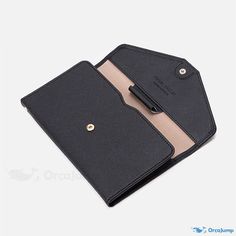 OrcaJump - Premium PU Leather Travel Card Holder - Available in Black, Red, and 4 Other Vibrant Colors Black Envelope Wallet For Daily Use, Travel Card, Travel Cards, Leather Travel, Black Red, Pu Leather, Card Holder, Vibrant Colors, Leather